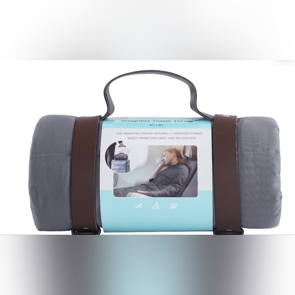 (WEIGHTED) Bon Voyage 5 lb grey travel weighted throw 40" X 50" - Picture 1 of 5